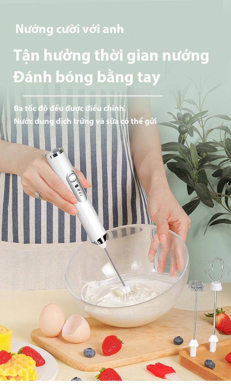Product Introduction of Máy đánh Trứng Cầm Tay Kèm Máy Tạo Bọt Cafe Chạy Điện Sạc USB Khuấy chất lỏng máy trộn Máy Đánh Bọt Giảm giá chất lượng tốt Đánh Bọt Cafe 44