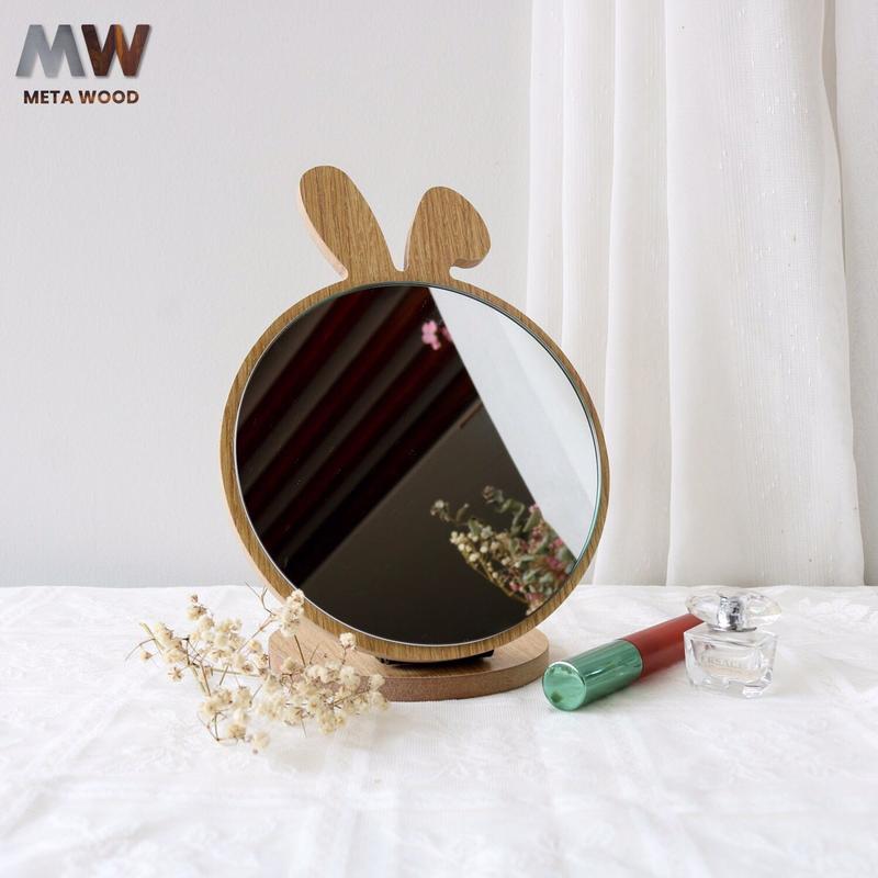Gương trang điểm Nghệ Thuật để bàn METAWOOD makeup mirror art có Pat điều chỉnh gấp gọn tiện lợi 5