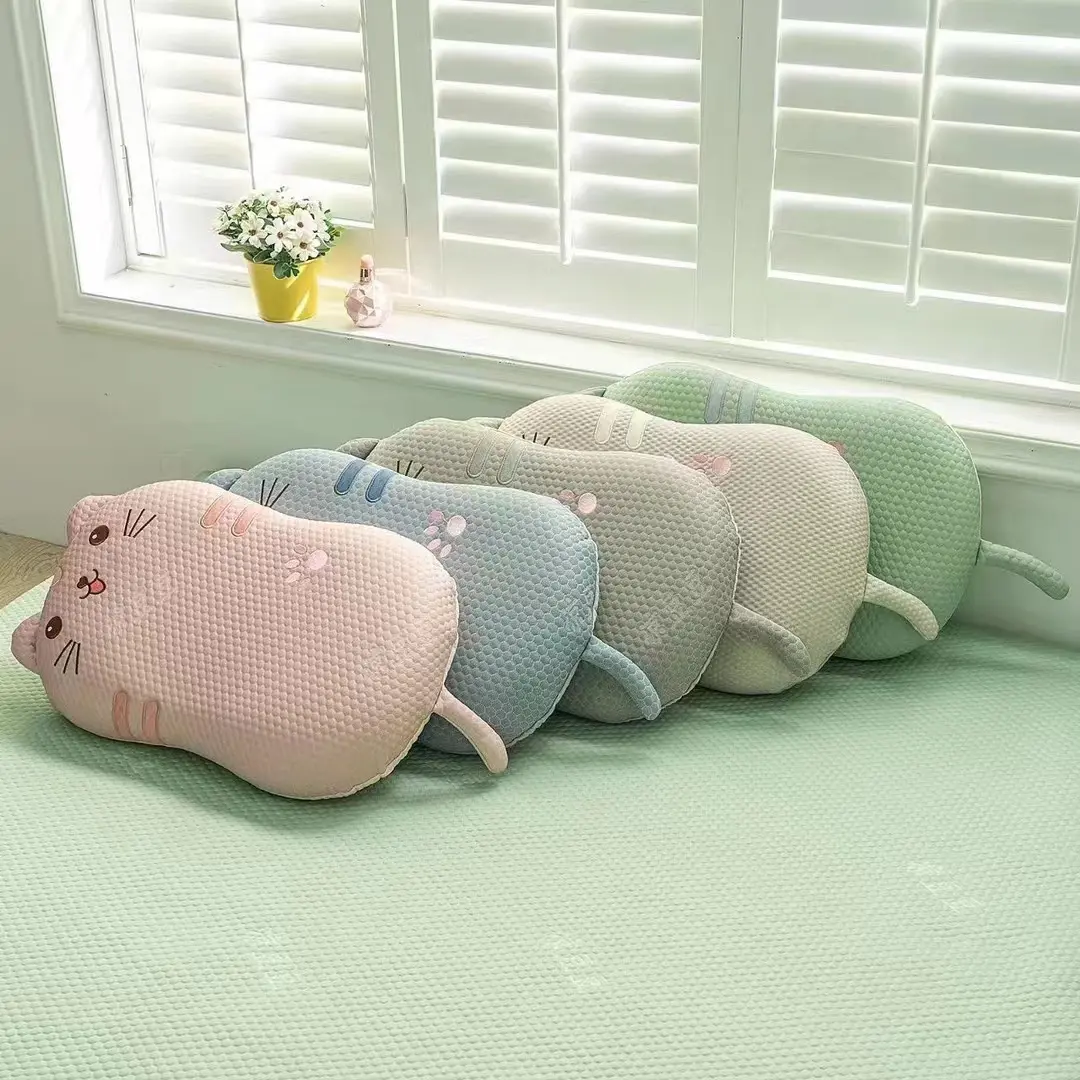 Gối cao su non băng lạnh Ice Cool cho bé August Home mềm mại đàn hồi cho bé, Gối Ngủ cho bé đáng yêu thoáng mát Kem Nhộng Chũn
