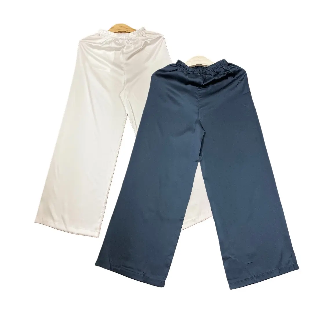 Quần lụa ống rộng vải latin cao cấp, dùng phối với áo dài, áo bà ba. 6 size từ 40-73kg Nữ Women