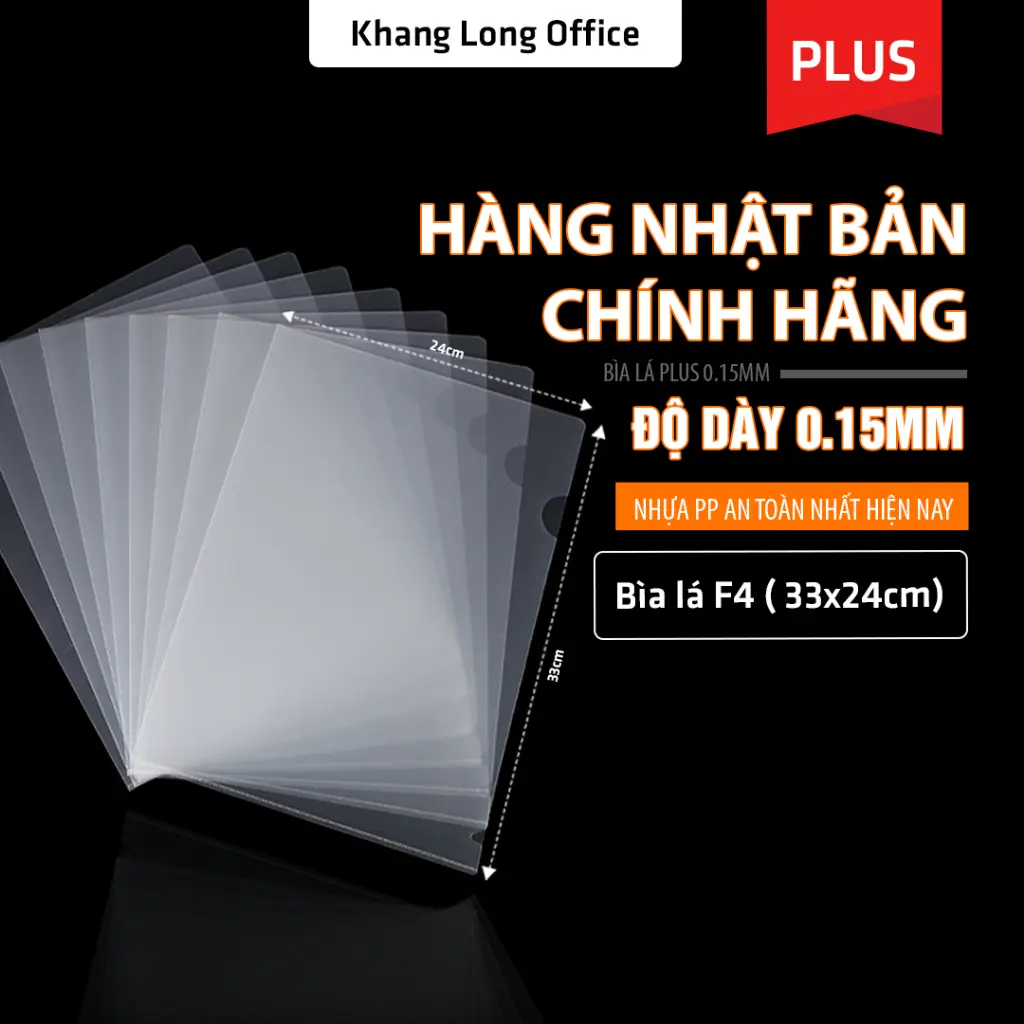 Bìa Lá F4 Plus, File Lá Đựng Tài Liệu Độ Dày 0.15mm, Nhựa PP Không Độc Hại, Bìa Nhựa Chính Hãng 100%