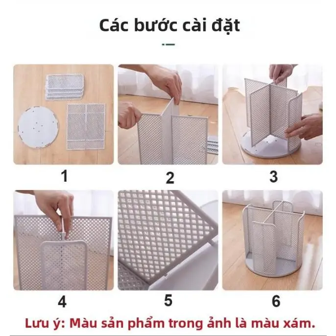 Giá đựng cốc giấy xoay 360° 4 ngăn đựng cốc cà phê dùng một lần và nắp đựng đồ lưu trữ để bàn 8