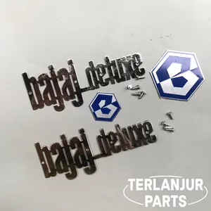Emblem Motor Bajaj Deluxe Set depan belakang