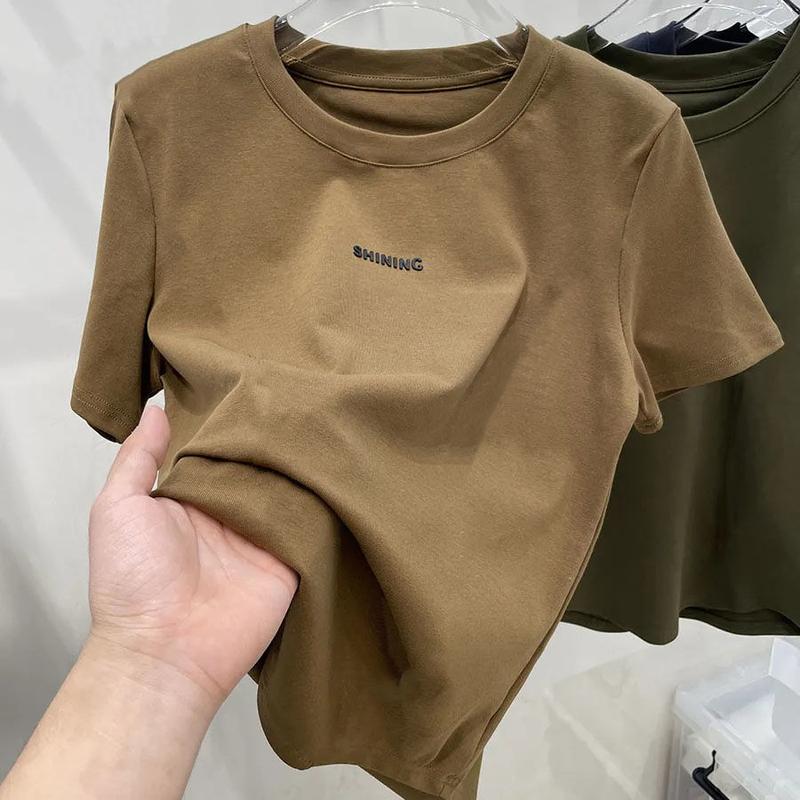 Áo Thun ngắn Tay Cotton Nguyên Chất, Dành Cho Nam, Hợp Xu hướng Và Thường Ngày, Cổ Tròn, Dáng Rộng Vừa Vặn, Tay Lửng Áo, Thích Hợp Cho Các Cặp Đôi, Áo Lớp Nền Cơ Thể, Hàng Mới Về Mùa Hè 2024 1