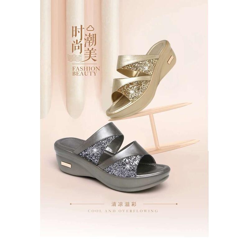 Product Introduction of Dép Slingbacks Thường Ngày Dành Cho Nữ, Bệ Đế Xuồng PU Lấp Lánh, Dép Thoải Mái, Dành Cho Phụ Nữ, Bộ Sưu Tập Mùa Lò Xo 2024, Dép Đế Xuồng Mùa Hè 6