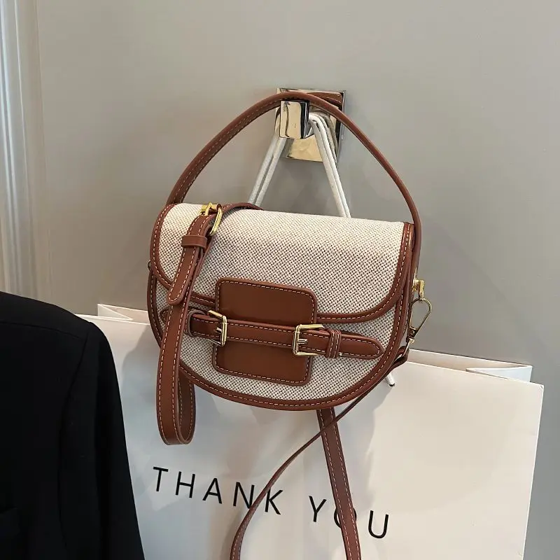 2025 Trendy Ins Style High-End Niche Saddle Bag for Women 2024 New Fashion Shoulder Bag Simple Crossbody Bag
