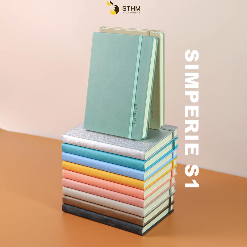 STHM stationery - SIMPERIE S1 nhiều màu - Sổ tay bìa cứng da PU - 200 trang có đánh số