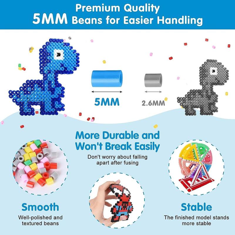 Hạt Cầu Chì Mini, 12000 Hạt Melty Mini, 24 Màu, Hạt Sắt Mini, Tương Thích Với Hạt Perler Mini Và Hama Mini, Hạt Artkal Mini 2.6Mm 7