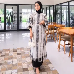 Kaftan wanita tenun etnik + free gelang tenun