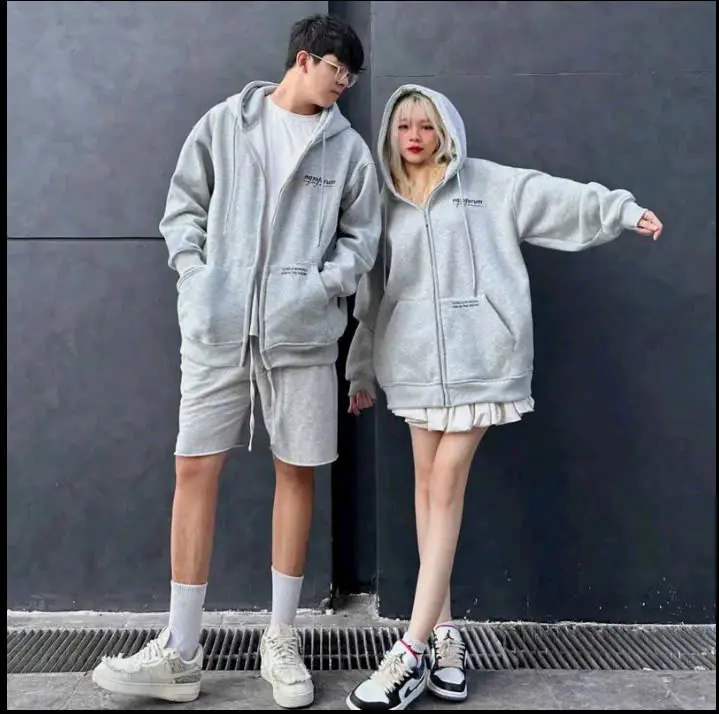Áo Khoác Hoodie Unisex Zip IN Phản Quang Nón 2 Lớp Tay Phồng From Rộng Hot Trend Nam Dài Tay Menswear áo hoodie zip 2