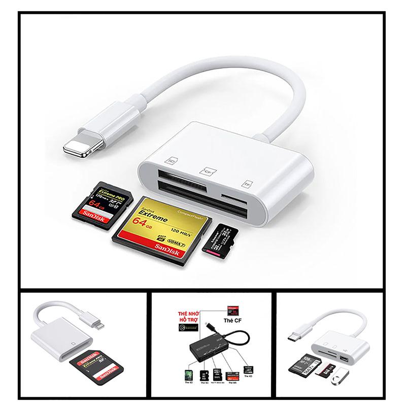 Đầu đọc thẻ nhớ CF, SD, TF, XD, MS, M2 cho điện thoại, máy tính
