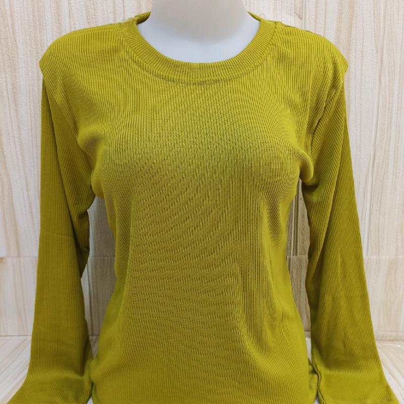 KAOS WANITA PREMIUM RIB OBLONG PANJANG Dewasa Polos 1