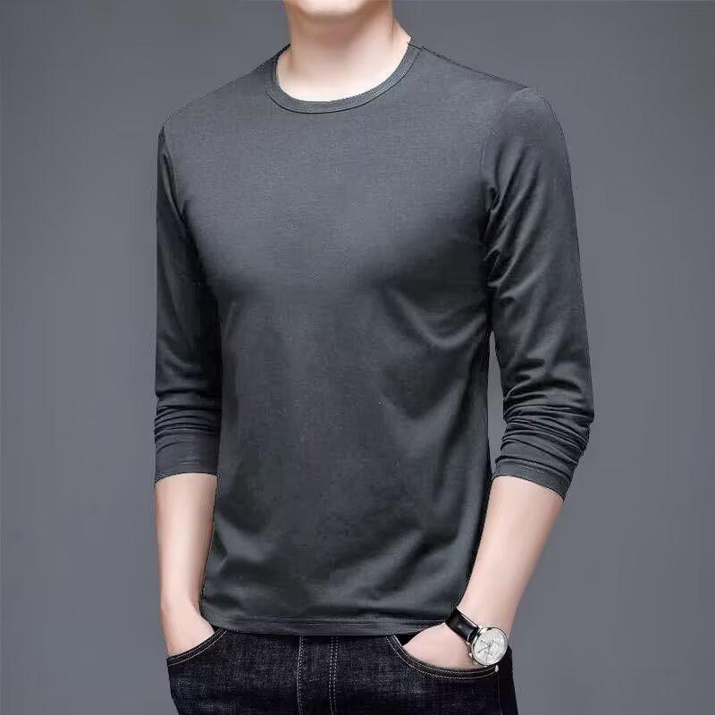 Product Introduction of T Shirt for Men Fashion Brand Ins Cotton Loose Long Sleeve Men's Top Clothing Coat round Neck Loose Pullover Autumn and Winter All-Matching National Fashion 22