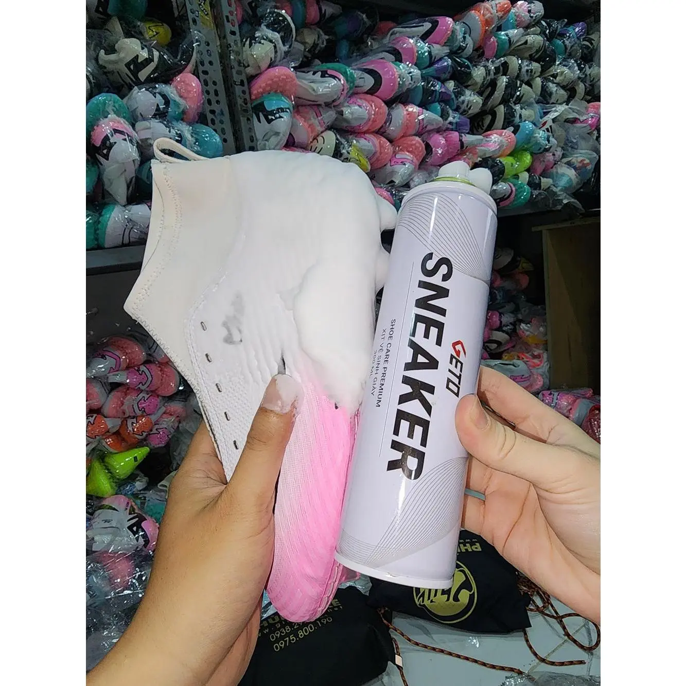 Chai Xịt Vệ Sinh Giày Sneaker Bọt Tuyết, Tẩy Trắng Giày, Giặt Khô Siêu Tốc Bảo Vệ Giày Khỏi Bị Ố Vàng, Phai Màu