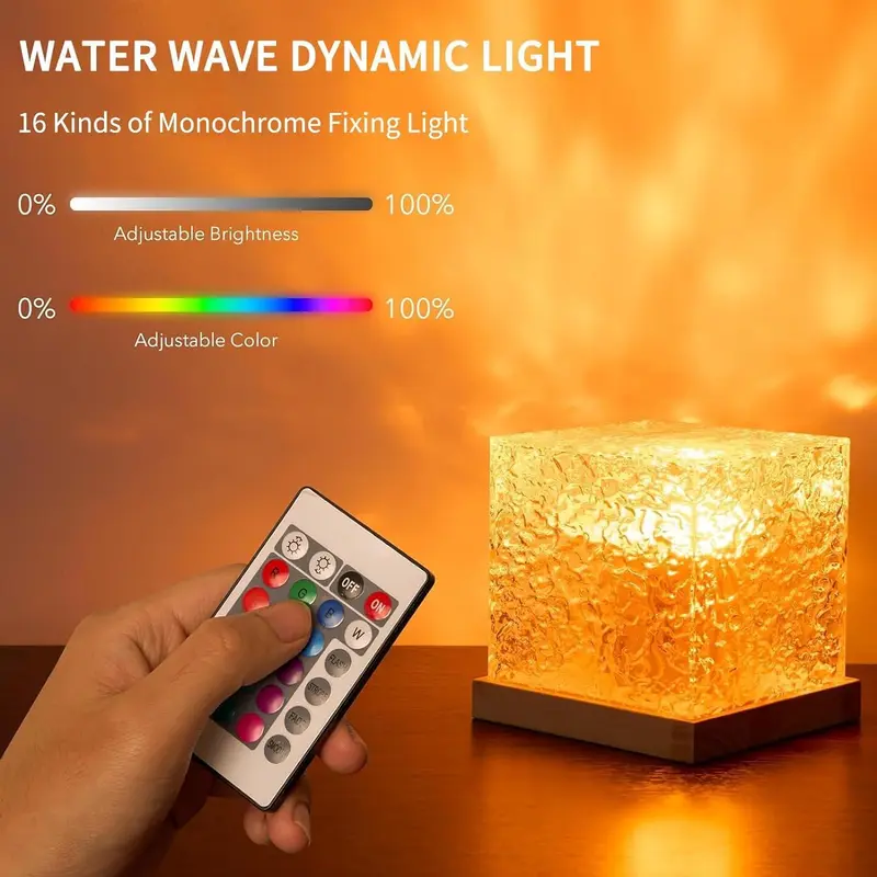 Astronaut Design Star Projector & USB Powered Wave Pattern Cube Night Light, Astronaut Space Projector & RGB 16 Color Changing Table Lamp for Bedroom Decor 7