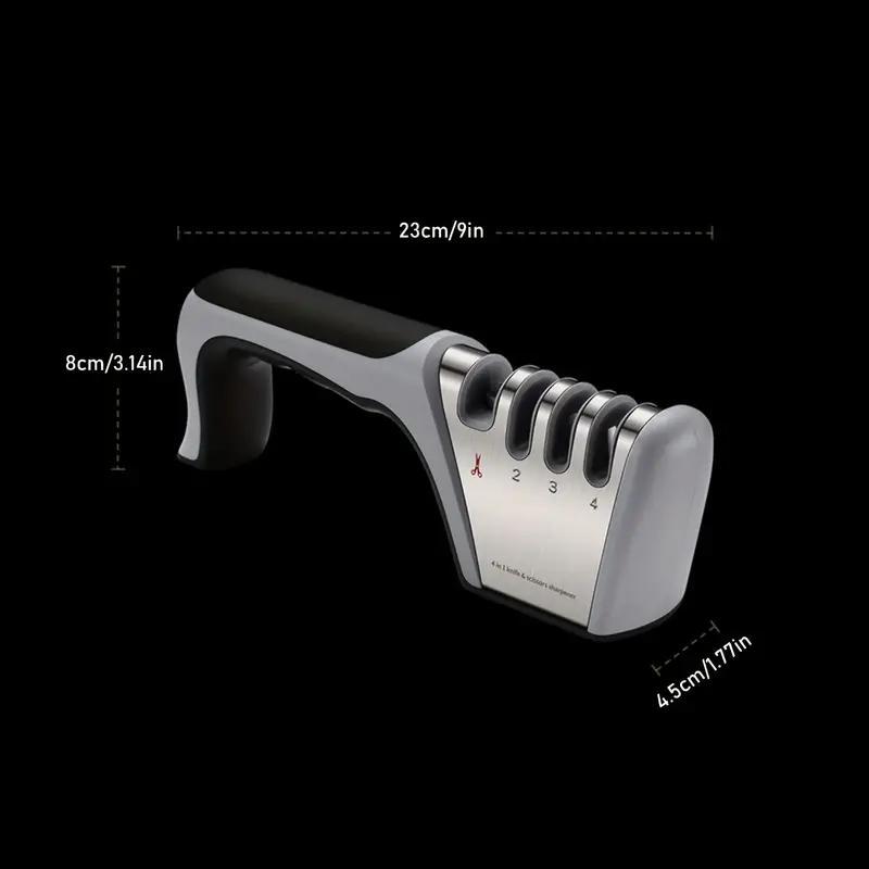 Product Introduction of 4-in-1 Knife Sharpener, Premium Polished Blades for Ceramic and Steel Knives, Scissors, and Kitchen Utensils, Apartment and College Dorm Essentials 1