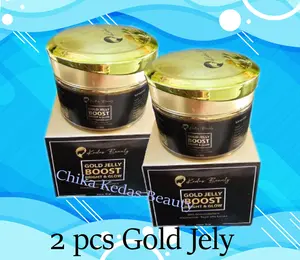 2 PCS  GOLD JELLY  BOOST  BRIGHT & GLOW  KEDAS BEAUTY Semua Jenis Kulit
