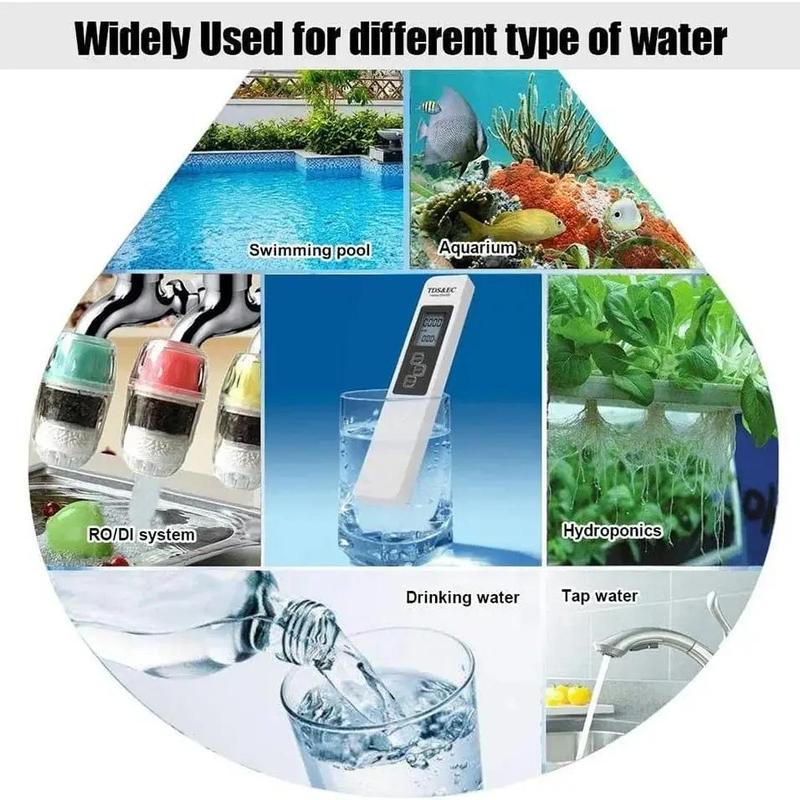 3 In 1 Water Quality Detector Pen, Household Drinking Water EC Meter, Temperature Conductivity TDS Test Pen 5