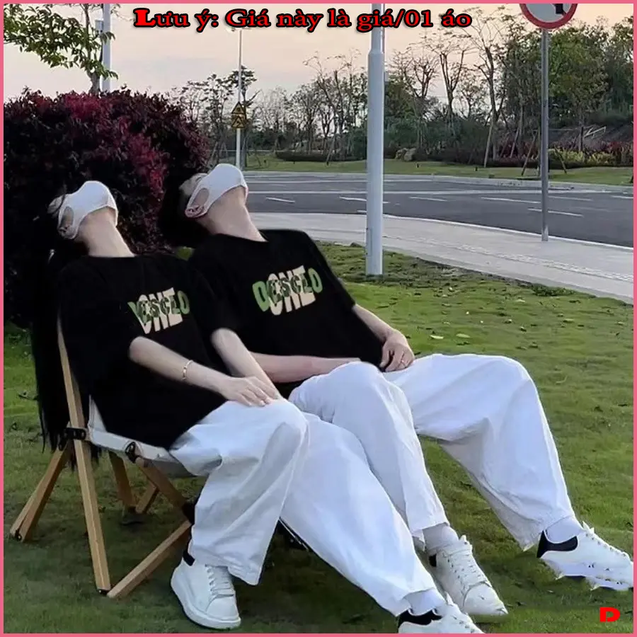 Áo đôi (Giá/01 áo), Áo Phông UNISEX DESCLO ONE nam nữ -  Baggy rộng phong cách Hàn Quốc thời trang
