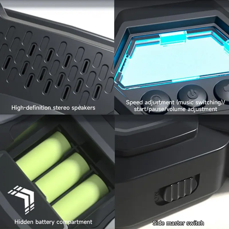 Máy Đấm Bốc Âm Nhạc Thông Minh Thể Thao Đấm Bốc, Thiết Kế Hộp Đựng Mới, Có Bluetooth, Đệm Đấm Bốc, Túi Cát Có Đèn LED Nhanh Nhẹn, Tập Thể Dục Thể Hình, Tập Luyện Phản Ứng, Mục Tiêu Treo Tường Đấm Bốc, Thích Hợp Sử Dụng Tại Nhà 4