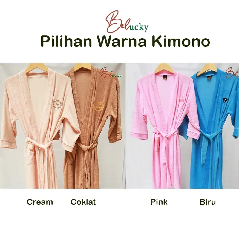 Handuk dan Kimono Bordir Premium Kado Pernikahan Seserahan Wedding Hampers- DUO SET 3