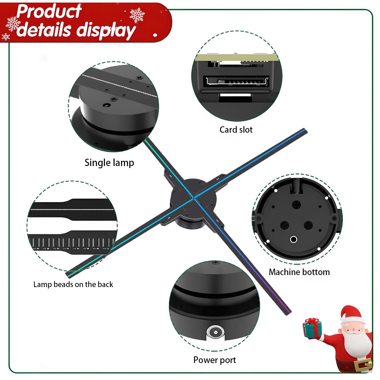 52cm 3D Hologram Fan Projector HD LED Holographic Player Advertising Display Machine WiFi APP Remote Control for Shopping Mall - Image 8