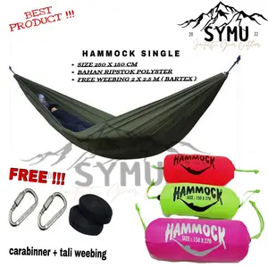 Hammock Tebal Single Ayunan Gantung Camping Santai Ultralight Full Bartex Outdoor