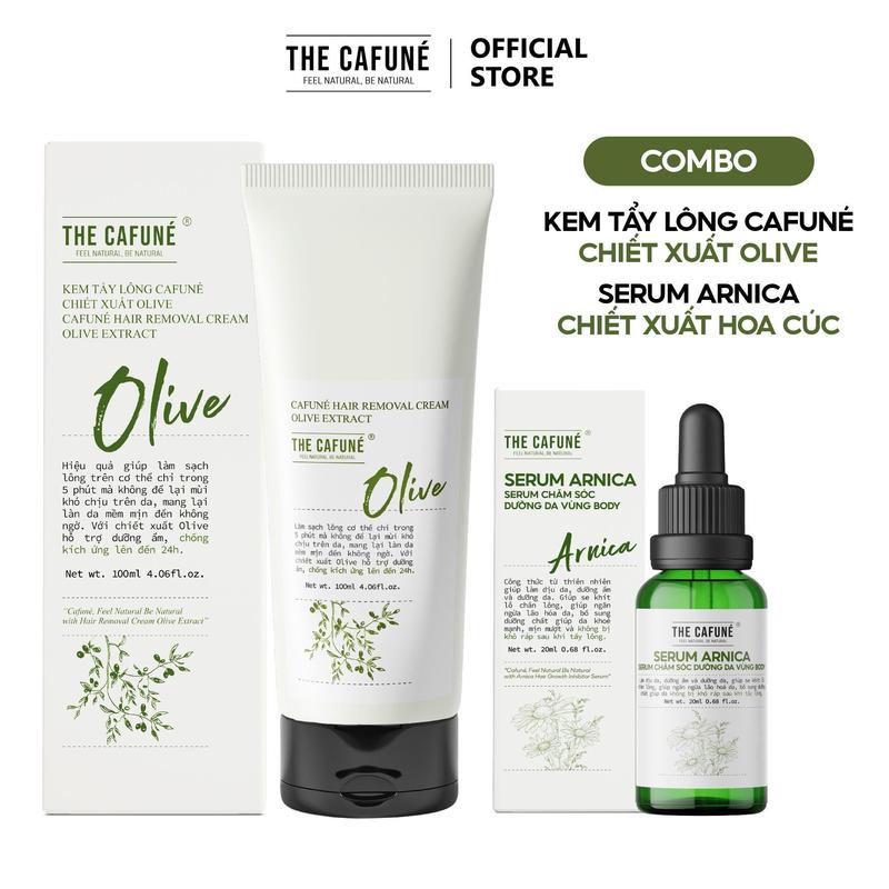 Combo Kem Tẩy Lông Olive 100ml và Serum Ức Chế Mọc Lông Arnica 20ml, Tặng que gạt lông 100ml TCF