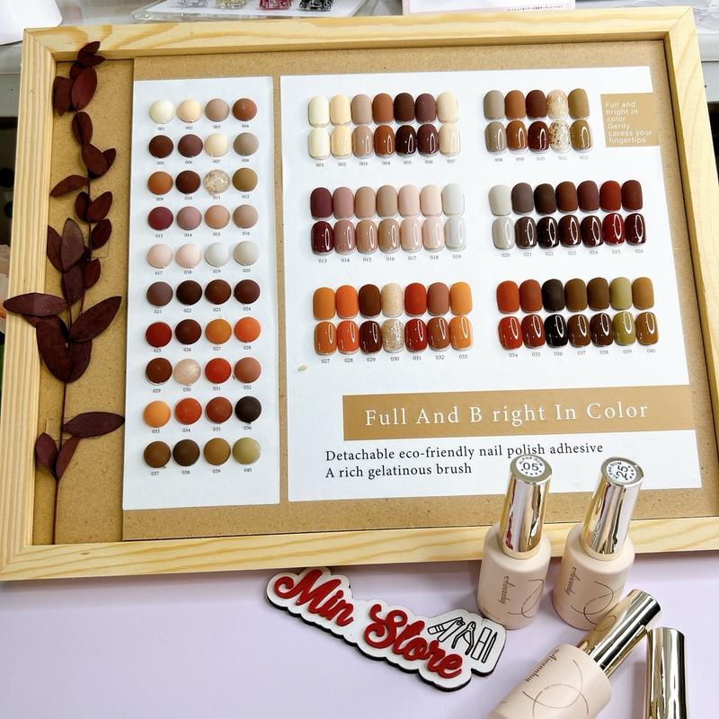 Sét sơn gel tông nâu 40 màu Aivennhuy kèm bảng màu Min store nail