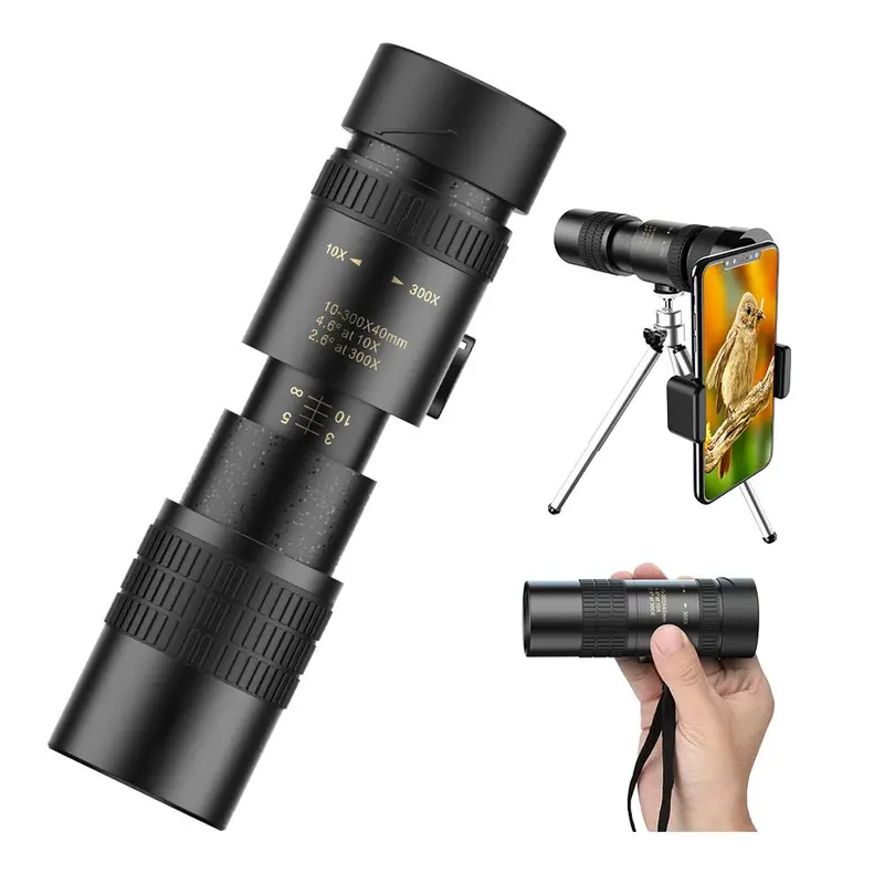Monocolo Zoom 10-300x40 MUCH - Telescopio Militare HD Con Rivestimento Lenti (Made In USA)