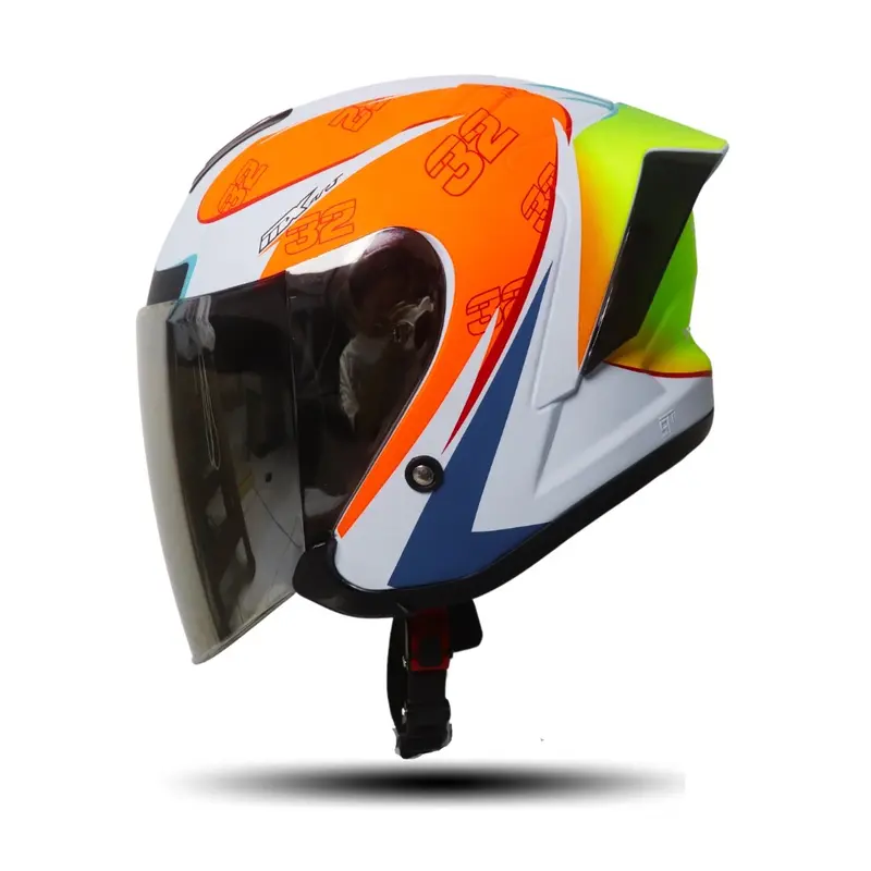 JS ARMOR MOTIF Helm dewasa halface js armor cowok/cewek Helmet Kaca Motorcycle Visor 2