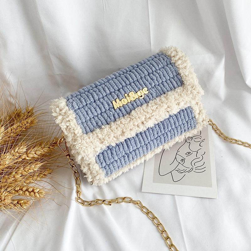 Túi tự đan đeo chéo handmade phối màu DIY thời trang - Phụ kiện đan túi Có Hướng Dẫn Len Bag Đeo Vai