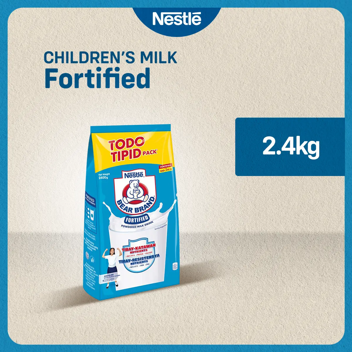 BEAR BRAND Fortified Powdered Milk Drink 2.4kg - With Tibay Resistensya Nutrients