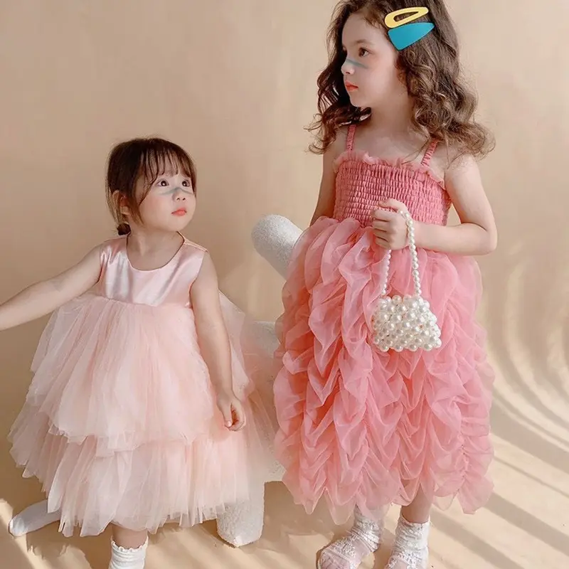 [A59] Đầm hồng công chúa hai dây xᶖnh xắn sang xịn cho bé gái đi tiệc đi chơi - Quảng Châu- sẵn 2