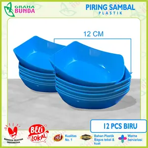 ( PROMO MURAH ) Graha Bunda PAKET 3 PCS / 6 PCS / 12 PCS Piring Sambal / Piring Sambal Plastik / Piring Plastik Sambal 4 Warna
