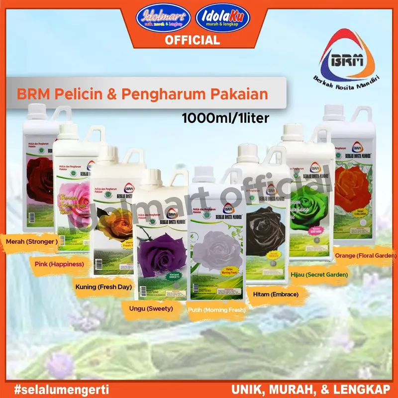 IDOLAKU BRM Pelicin & Pengharum Pakaian 1000 ml Pewangi Loundry Original 0