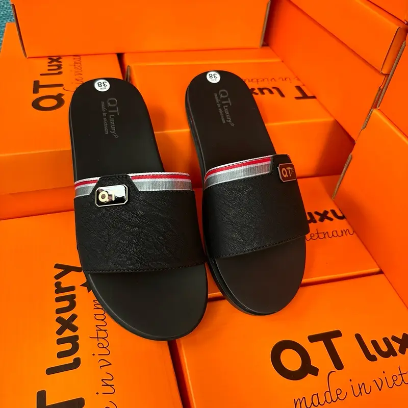 19. DÉP DA MÃ 19 QT LUXURY 1 BẢN KHÂU QUAI ĐẾ - Cao Su Đế Bằng Đồng Nam Slipper DéP 4