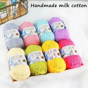 Benang Rajut Katun Susu Milk Cotton Rajutan Kualitas Tinggi 5 PLY Serat Susu Lembut Hangat Wol DIY Sweter Bayi Syal Rajut Tangan
