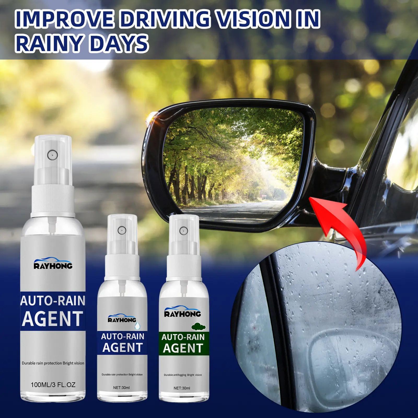 #RayHong# Car rainproof anti-fog agent , Car windshield rainproof anti-fogging  paint water coating agent , Automobile rainproof agent