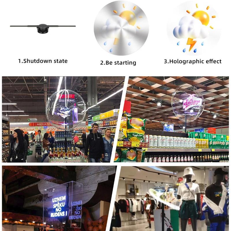 42CM Wifi 3D Hologram Projector Fan Remote Wifi Control 3d led projector Display Player Holographic Advertising Projector - Image 3