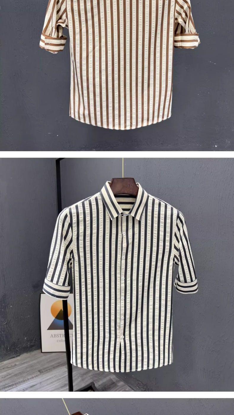 Product Introduction of Áo Sơ Mi Nam Kẻ Sọc, Cao Cấp Mùa Hè, Ôm Sát, Ngắn Tay, Hợp Xu hướng, Mỏng, Thường Ngày Hàng Mới Về 8