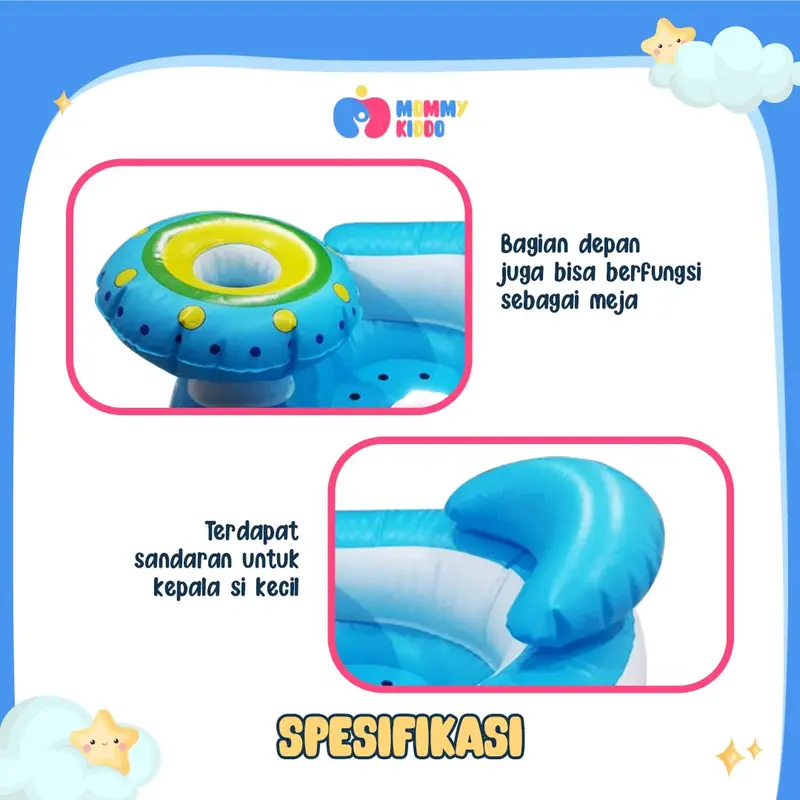MOMMY KIDDO - (Ada Pompa Internal) Sofa Tiup Kursi Pompa Bayi Bentuk Meja 2