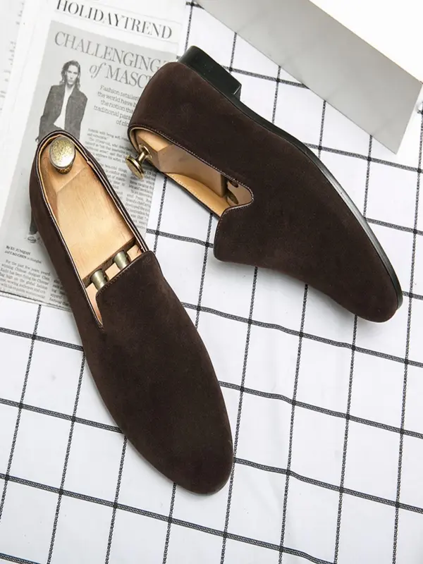 Men's Casual Plain Color Slip-on Loafers, Fashionable Comfortable Loafers for Daily Wear, Lightweight Breathable Shoes for All Seasons 2