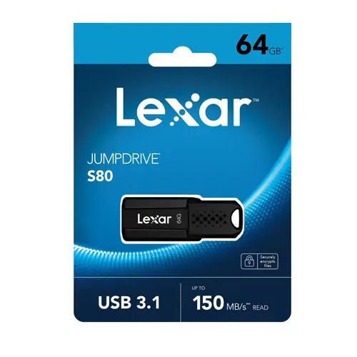 Bộ nhớ ngoài USB Lexar 64GB black, USB 3.1 LJDS080064-BNBNG 0