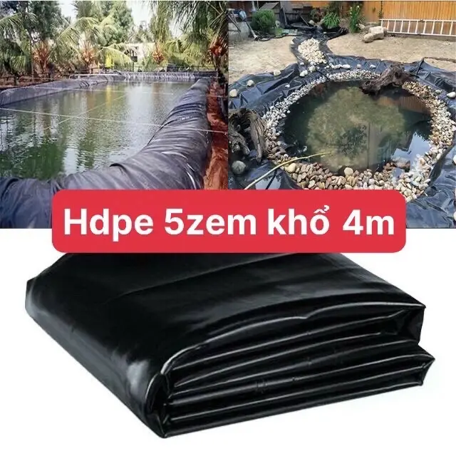 BẠT HDPE LÓT AO HỒ CÁ KOI KHỔ 4m DÀY 0.5mm
