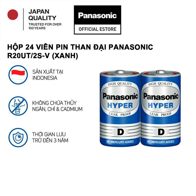 Hộp 24 viên Pin Than Đại Panasonic R20UT 2S-V Xanh - Hàng Chính Hãng