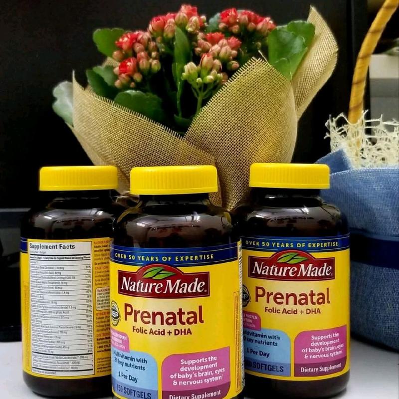 Viên uống tổng hợp Nature Made Prenatal Folic Acid + DHA Mỹ (150v) - DATE 2026 6