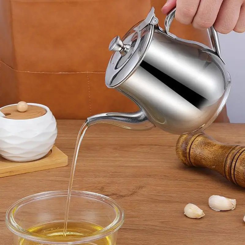 Stainless Steel Oil Filter Pot, 1 Piece Stainless Steel Oil Strainer Pot, Oil Pot with Filter, Kitchen Utensils & Gadgets for Home Use 3