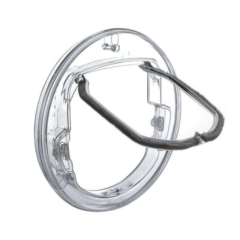 Small Pet Supplies Round Dog Cat Flap Door 4 Ways Lock Pets Dog Door Window Mute Opening Cat Interior Door Window Gate 6