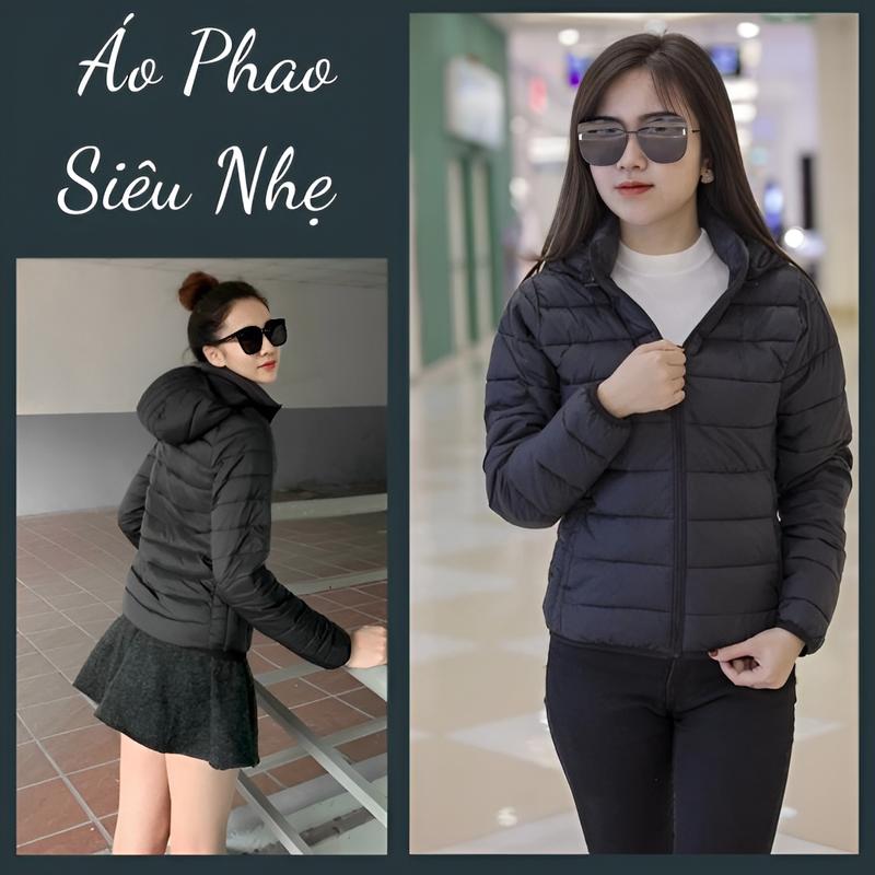 Áo phao nữ dáng ngắn khoác mùa đông chần bông siêu nhẹ có mũ tháo rời được kiểu dáng hiên đại thời trang dễ phối đồ giữa ấm mùa đông Top Jacket 1